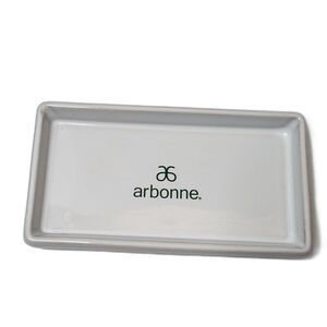 Arbonne White Rectangular Trinket Tray Porcelain